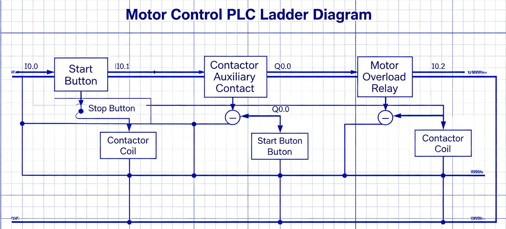 PLC Ladder Diagram example for motor start-stop control in industrial settings.jpg